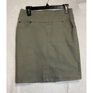 chadwicks Of Boston Khaki Green Comfort Waist Women's Skirt Size 8